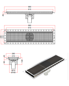 Yer Izgarası 20*95cm 70lik Alttan Çıkışlı İzolasyon Yakalı