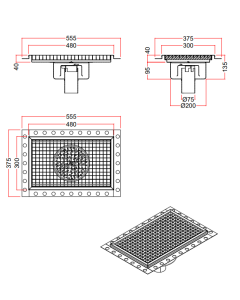 Yer Izgarası 30*50cm 70lik Alttan Çıkışlı İzolasyon Yakalı
