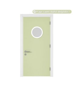 Kapı Tek Kanat Okul Açık Yeşil Camlı