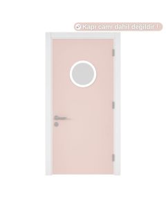 Kapı Tek Kanat Okul Açık Pembe Camlı