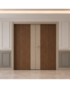 Kapı Çift Kanat Laminat Koyu Ceviz/Vizon