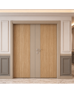 Kapı Çift Kanat Laminat Doğal Meşe/Vizon