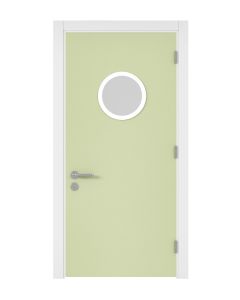 Tek Kanatlı Açık Yeşil Pencereli Laminant Kapı