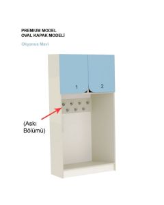 Premıum 2 Kapaklı (Askılı) Öğrenci Dolabı - Soft Açık Mavi
