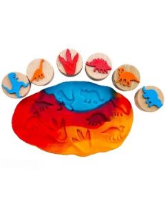 Dinozorlar ahşap damga set (6 adet damga)