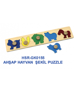 Aky-Gk0155 Ahşap Hayvan Şekil Puzzle