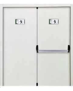 11-14x194x210 Çift Kanat Yangın Kapısı - Sol - 9010-Yüzeyden-Kilitsiz